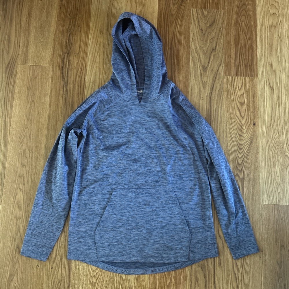 Eddie Bauer woman’s Heathered Blue Hoodie Sweater